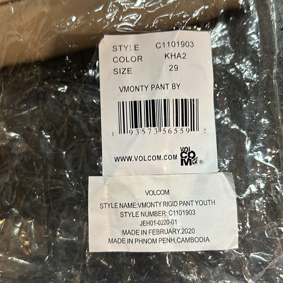VOLCOM VMonty Boys Pants NWT - Picture 8 of 11